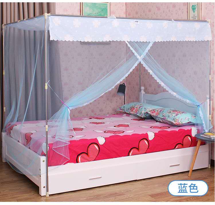 蚊帐2021新款家用老式1.u8m床蚊帐架子不锈钢加粗加厚学生宿舍纹