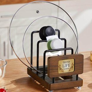 实木菜板锅盖架子置物架放切菜板案板锅盖放置架沥水多功能收纳架