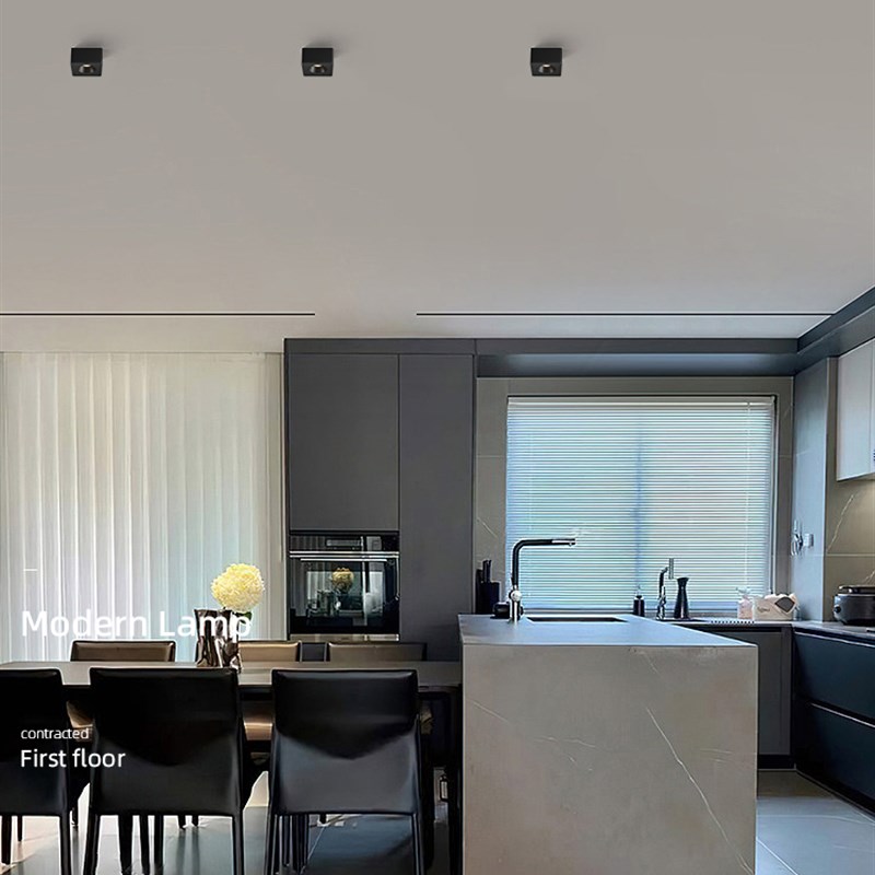 单头正方形明装射灯超薄单个白色过道玄关阳台飘窗黑杯防眩光筒灯