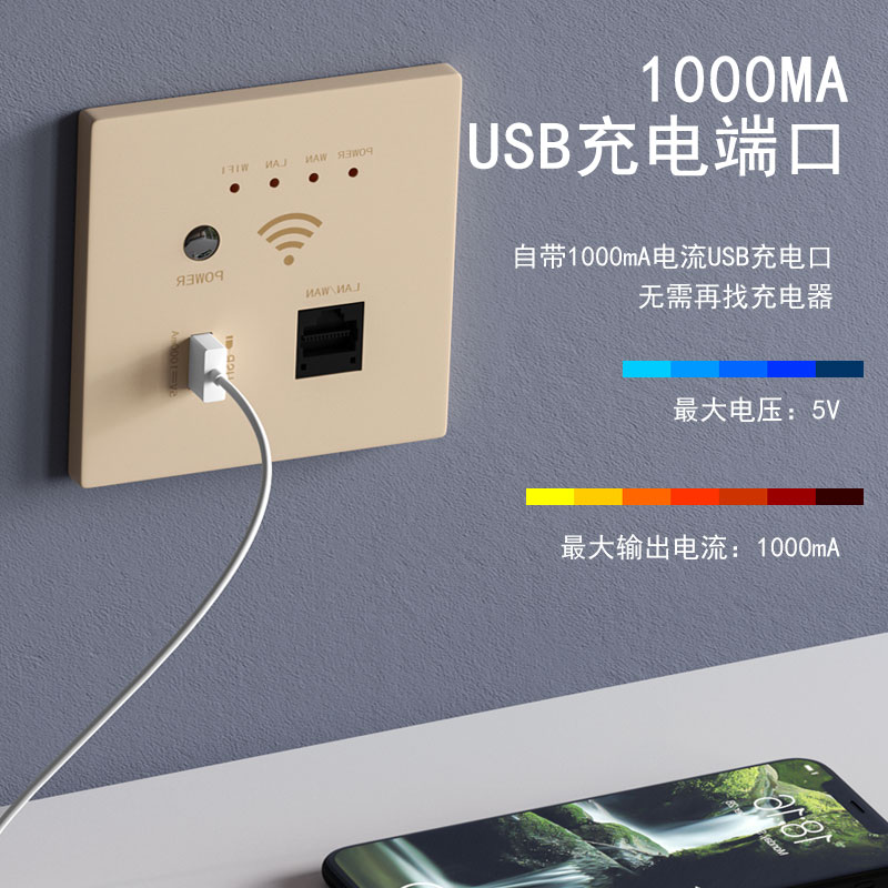 墙壁WiFi路由器AP入墙式86型无线插座酒店宾馆家用智能家居面板