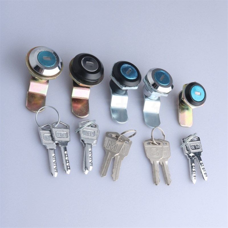 威满柜锁 MS407-1-2黑/白圆柱锁 开关电器仪表柜门锁 动力柜锁