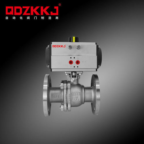 气动不锈钢球阀/Q641H-16P/AT304超高温耐热/气动硬密封法兰球阀