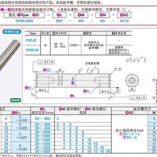 线性导向轴  -两端内螺纹带扳手槽型CSFJZ CPSFJZ 镀铬棒 光轴