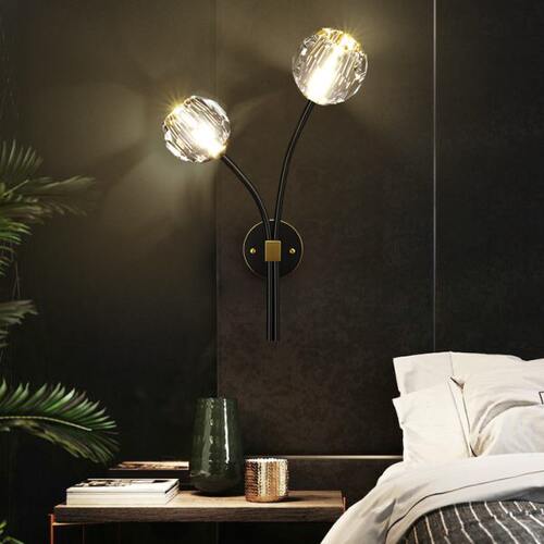 帕莎灯饰全铜水晶卧室床头壁灯客厅轻奢现代简约酒店过道墙壁灯具