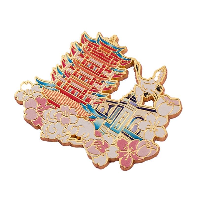 湖北武汉金属冰箱贴黄鹤楼东湖武汉大学金属文创冰箱贴磁贴伴手礼