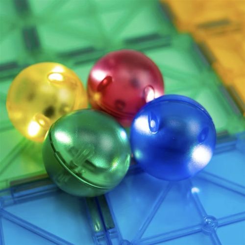 彩窗磁力片滚球轨道LED4色发光球补充散装配件管道拼装积木闪光球