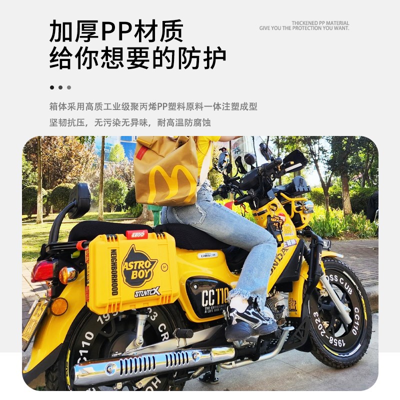 适用本田幼兽CC110改装油箱套件侧边挂板 备用油桶工具箱边包支架