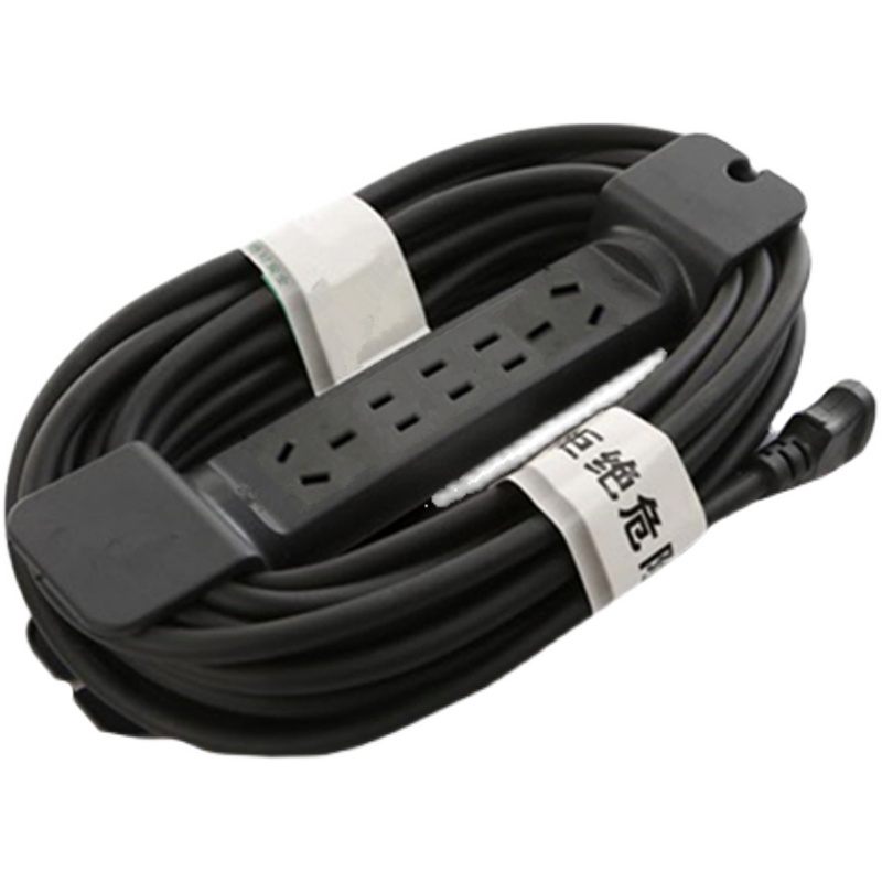 纯铜户外电源线插板插座2芯电线软线接D线板5/10/15米延长线绕线