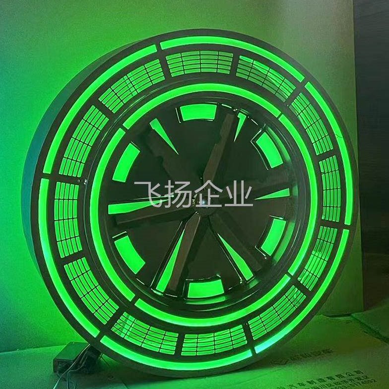创意转动风扇复古发光工业风做旧机械纯手工铁艺酒吧装饰壁源头厂