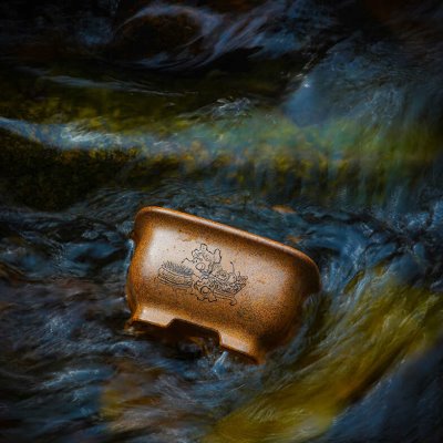 玖紫轩 定制唯珍精品紫砂小花盆芝麻段泥高温柴烧四方盆 桌面文人