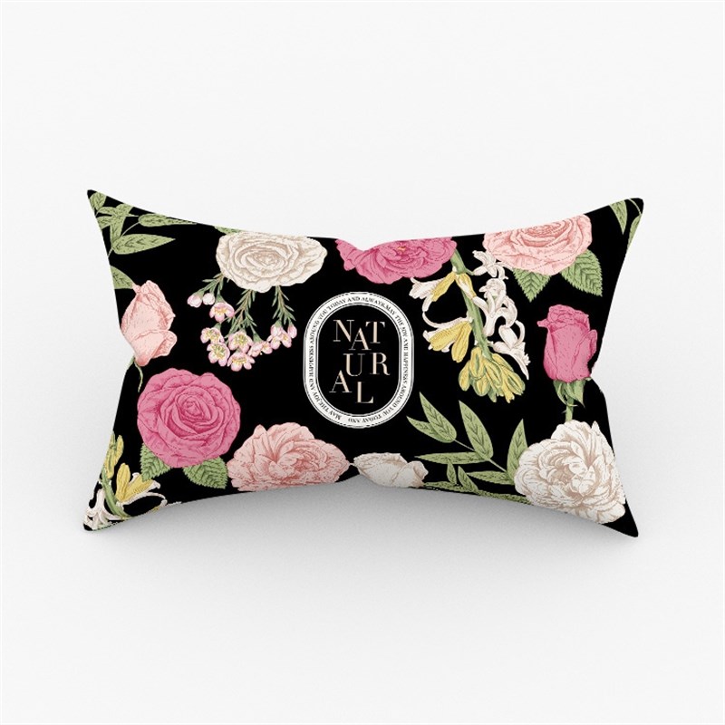 美式花园 靠垫抱枕套方形床头客厅沙发靠枕汽车办公室护腰枕