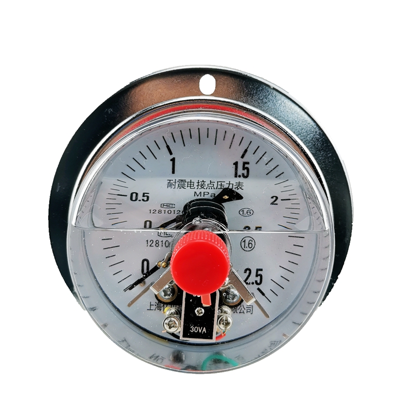YNXC100ZT轴向带边耐震电接点压力表 25mpa 40mpa60mpa耐振油压表