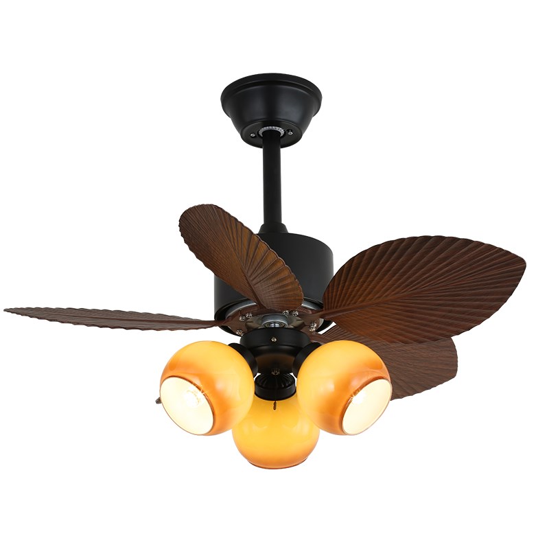 美式复古风扇灯中古餐厅灯2025新款高级感餐桌灯卧室家用吊扇灯具