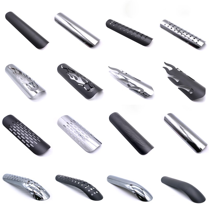 适用哈雷883L肥仔摩托车改装排气管防烫罩烟筒隔热板小牛装饰通用