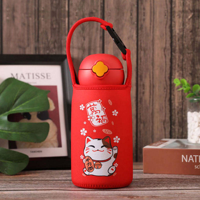 虎牌tiger带手提600 630ml儿童保温杯套水壶保护套MBJR杯具熊通用