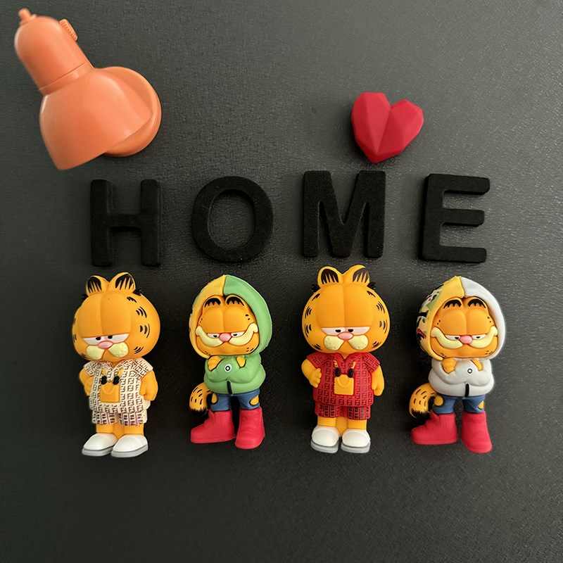 可爱经典卡通加菲猫冰箱贴磁贴立体动漫新款3D软胶吸铁石个性创意