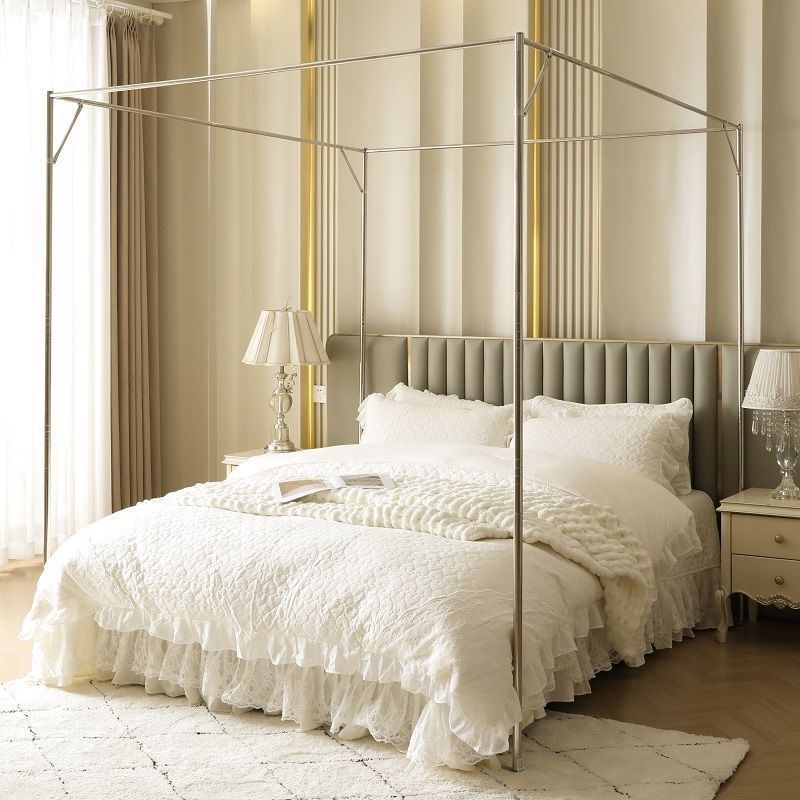 蚊帐支架落地不锈钢杆子家用加粗加厚1.0/1.5/1.8米