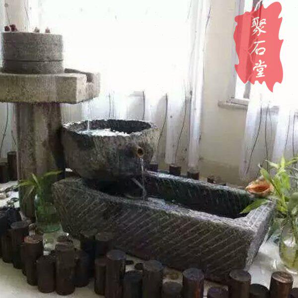 老明清太湖石雕古董花盆石臼石器青石摆件猪槽马槽石板