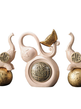 大象福字摆件客厅玄关酒柜装饰品家居摆设乔迁新居礼品