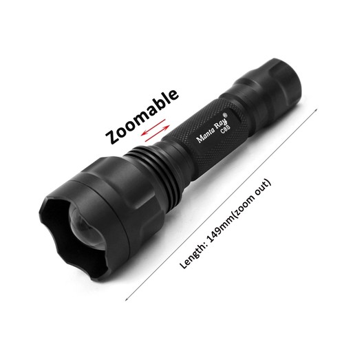 C8S强光旋转调焦手电筒铝合金18650电池外壳套件DIY维修组装配件