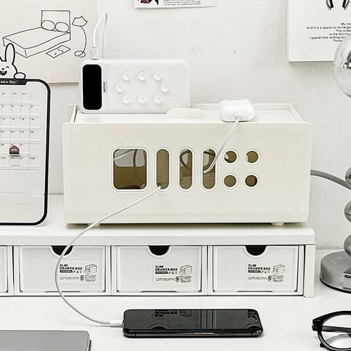 插座插排收纳盒办公桌插线板数据线电源线手机充电线遮挡整理神器