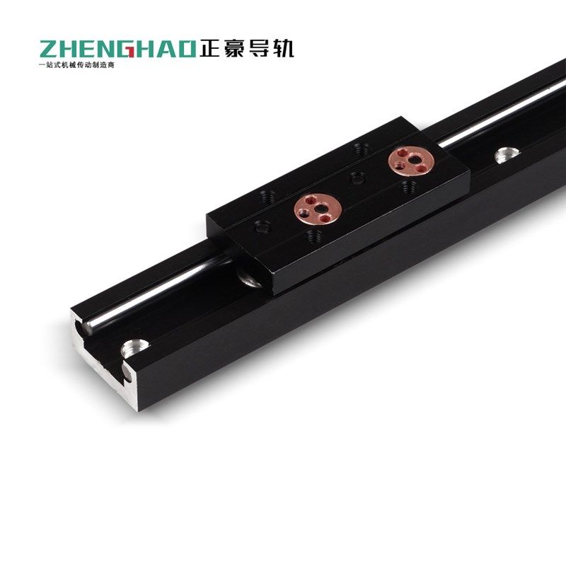 SGR内置双轴心滚轮直线导轨黑色 无锁紧手柄限位滑块 线性导轨