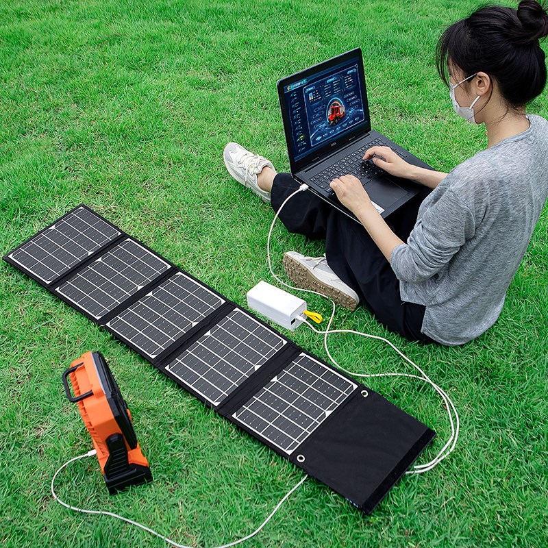 太阳能充电板光伏便携5V12v18V快充电宝手机户外折叠移动电源发电