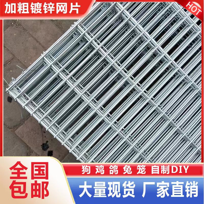 加粗镀锌铁丝电焊网片家用鸡狗鸟兔笼钢丝网格养殖围栏防护隔离网