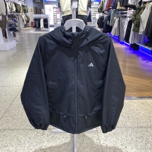 正品阿迪达斯ADIDAS女款连帽拉链加绒新款运动休闲夹克外套KS2807