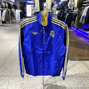 正品ADIDAS阿迪达斯男皇家双面穿立领运动梭织夹克外套JZ2236
