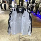 休闲运动POLO衫 正品 Adidas阿迪达斯三叶草男假两件翻领长袖 KE2445