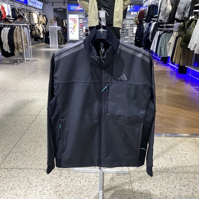 ADIDAS男加绒防风立领运动夹克