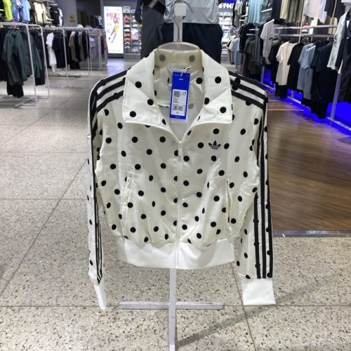 ADIDAS三叶草女波点立领夹克