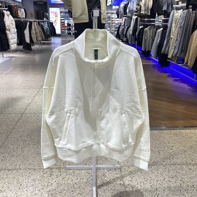 adidas三条纹加绒立领女针织夹克