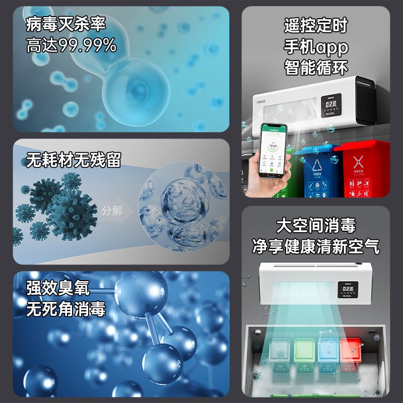 飞立壁挂式臭氧发生器公厕除臭除异味空气工业臭氧消毒机
