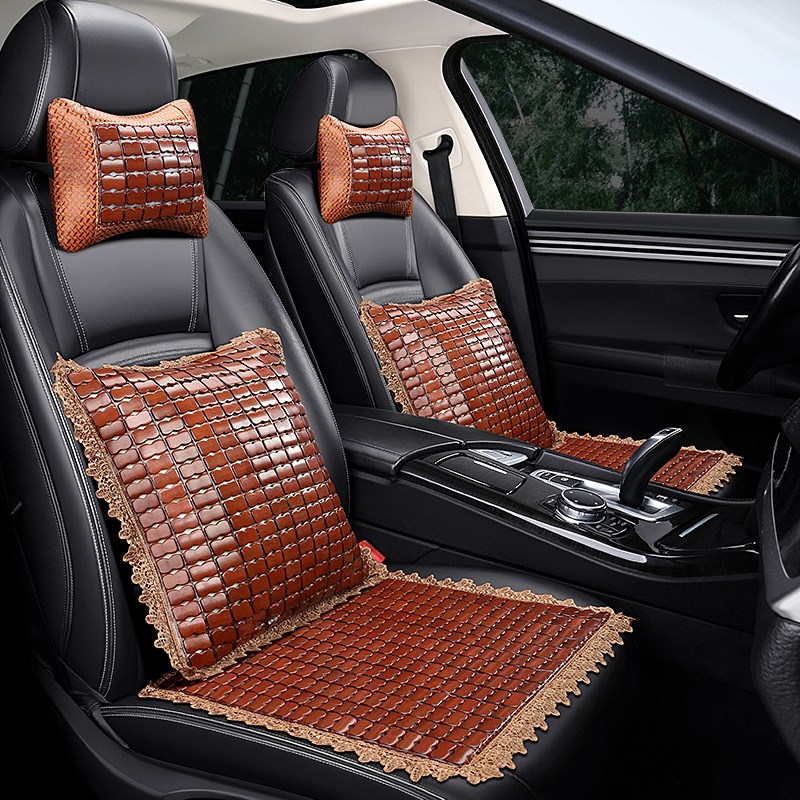 汽车坐垫夏季竹片小方垫麻将凉席无靠背三件套办公椅单片夏天凉垫