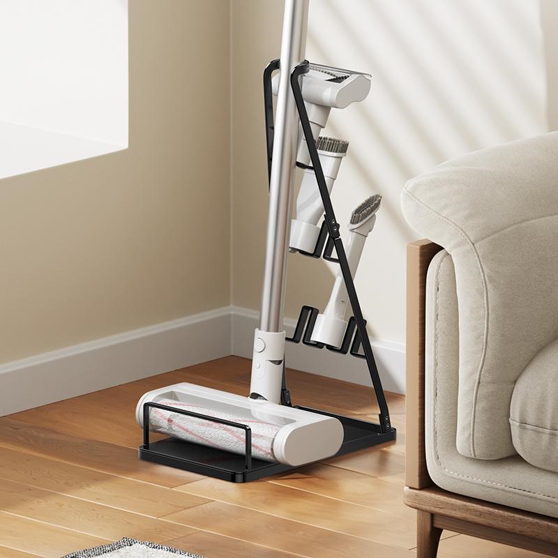 家用落地式吸尘器收纳架简易免打孔通用置物架子蒸汽拖把放置支架