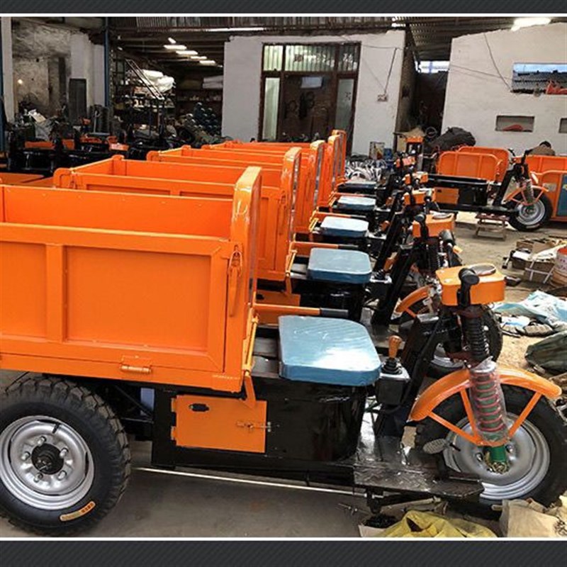 建筑工地电动三轮车液压自卸养殖场粪车果园运输拉货翻斗车载重
