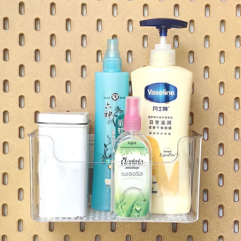 【兼容Yi家】宽透明收纳盒,化妆品置物架,洞洞板水杯杂物整理架