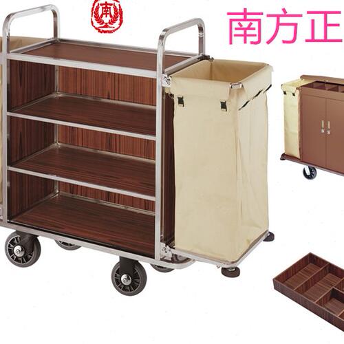 南方C-39客房服务车不锈钢三层宾馆酒店客服双边布草车房口工作车