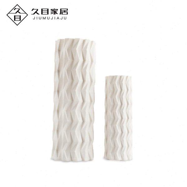 3D打印白色陶瓷花瓶样板房客厅创意插花装饰摆件酒店会所玄关花器