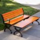 公园椅户外长椅子室外长凳庭院休闲座椅排椅防腐实木塑木铁艺靠背