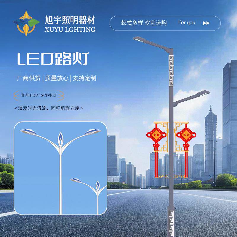 LED路灯厂家市电6米路灯新农村防水灯民族风LED市电路灯