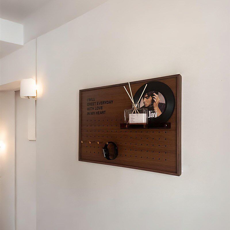 YOUYOU创意电表箱装饰遮挡胡桃木可置物中古风电闸箱装饰画覆古