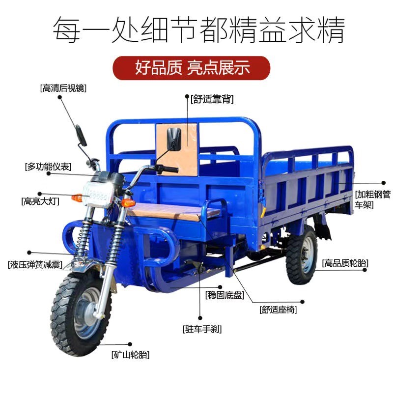 电动三轮车货车载重王水电瓶拉货三轮车快递车工地运输车家用农用