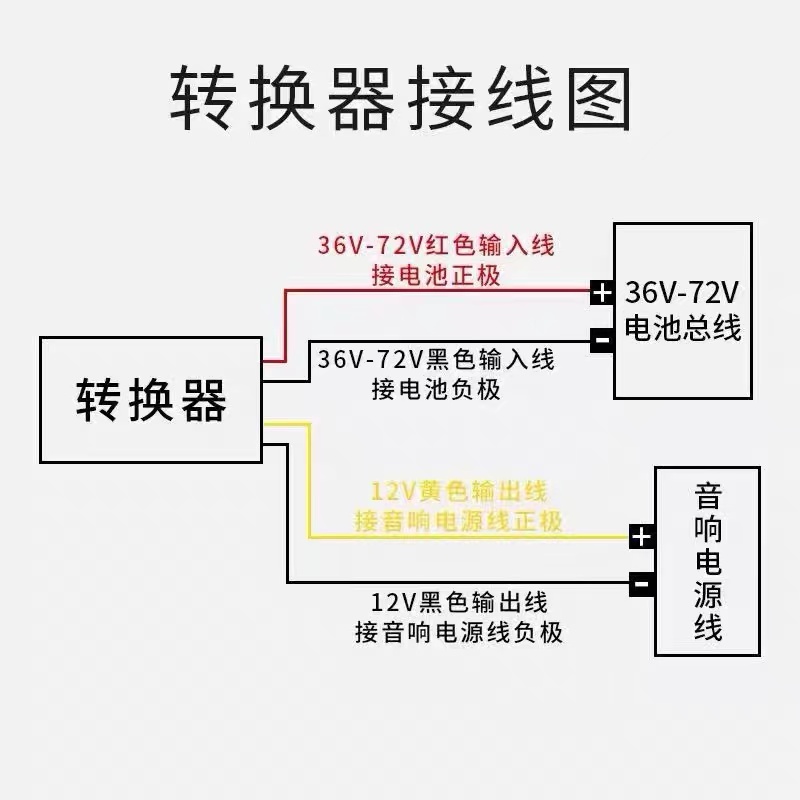电动车转换器电瓶降压器48v60伏72转12v24大功率电压DC通用变4线