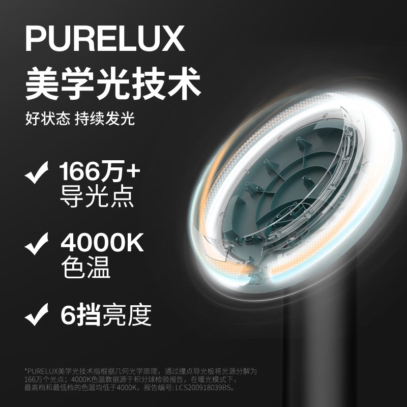 AMIRO觅光化妆镜O2复古led带灯智能高清日光镜宿舍台式桌面美妆镜