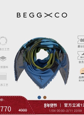 【新年礼物】Begg X Co Sanna男女同款羊绒混纺苏格兰桑娜方巾