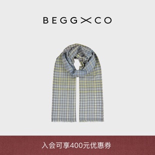 【节日礼物】Begg X Co Wispy男女同款纯羊绒淡彩色苏格兰围巾