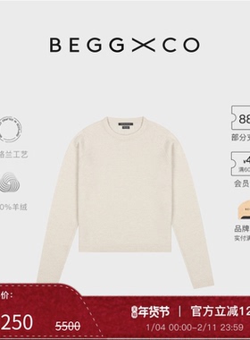 【秋冬系列】Begg x Co Coucou女士纯羊绒雾白色苏格兰库库毛衣